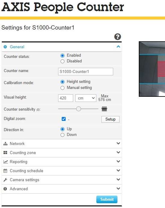 Click image to enlarge, click again to close. Configure the people counter software.