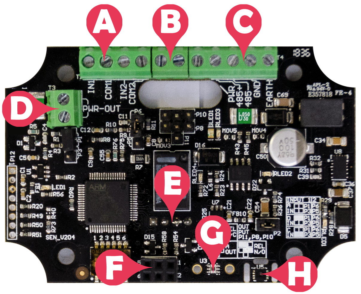 Click image to enlarge, click again to close. Labeled connections on the Sensor Remote Device.
