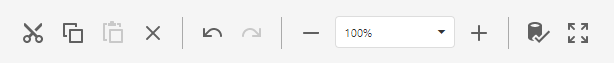 Click image to enlarge, click again to close. The Report Designer toolbar options.