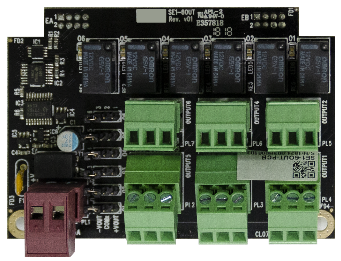 Click image to enlarge, click again to close. Photograph of the 6 Output Expansion Card.