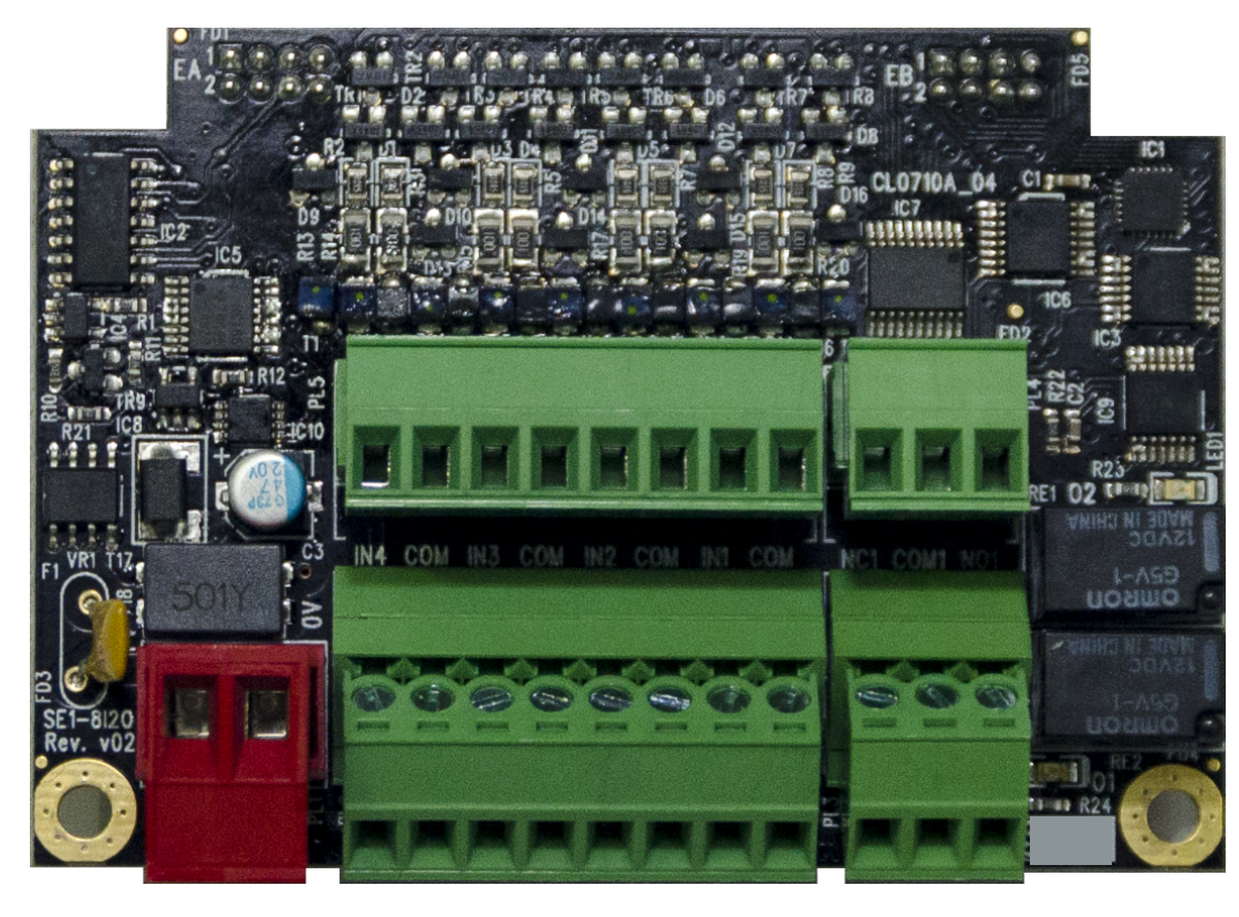 Click image to enlarge, click again to close Photograph of the 8 Input 2 Output Expansion Card.