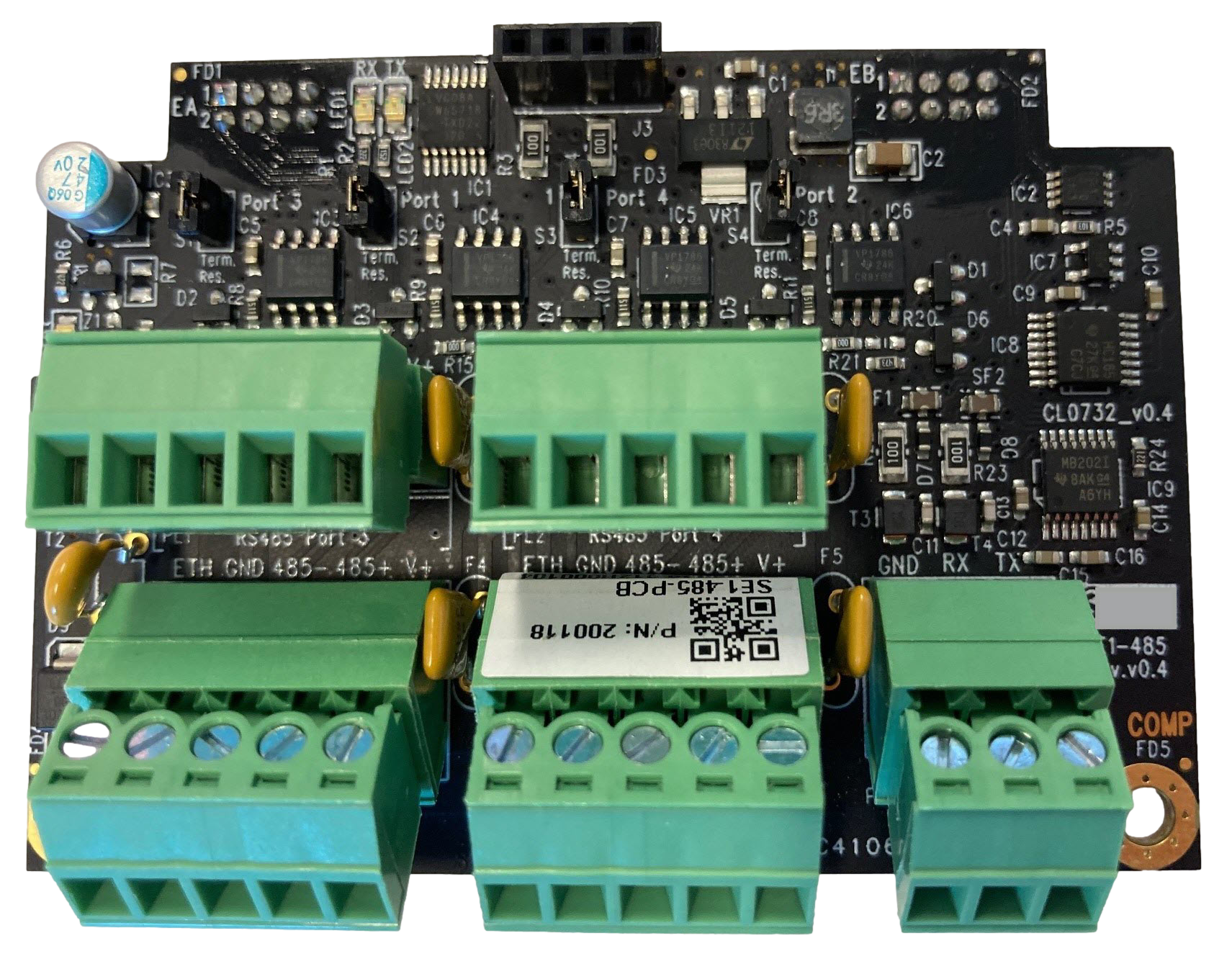 Click image to enlarge, click again to close. Photograph of the Communication Port Expansion Card.